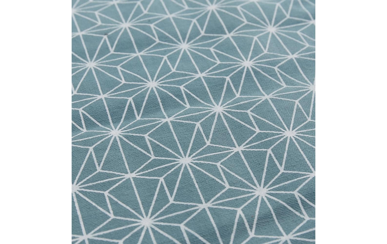 URBANARA Ankisa Wohndecke – Baumwolle, Grüngrau/Weiss/Taubenblau – 130 × 190 cm