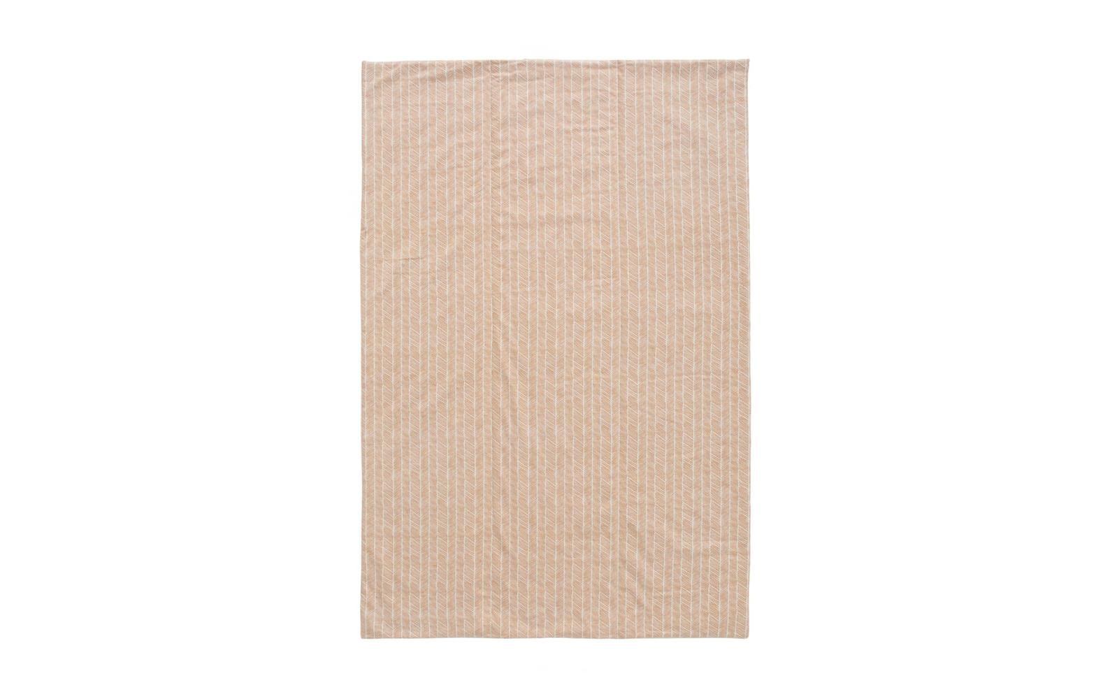 URBANARA Wohndecke – Baumwolle, Aprikose, Weiss, Salbeigrün – 130 × 190 cm