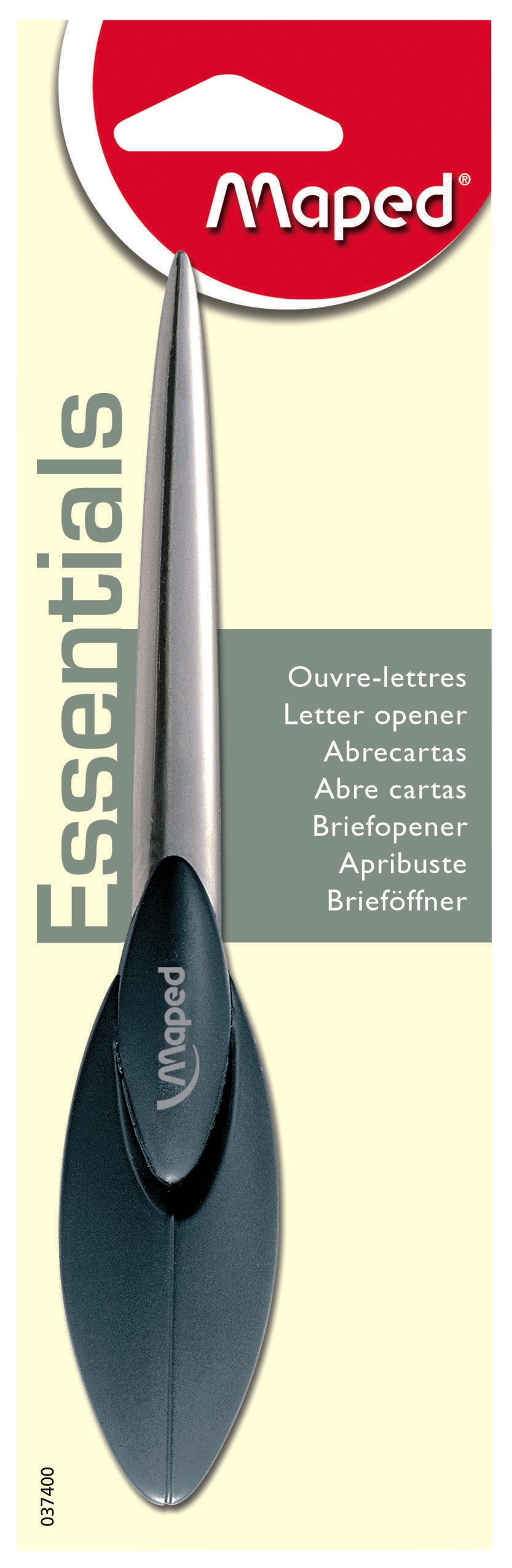 Maped Brieföffner – Stahlklinge, Kunststoffgriff, 170 mm, Schwarz, Metallisch