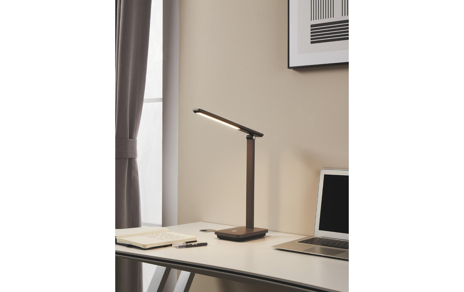 EGLO Tischleuchte Iniesta – LED 3,6 W, 360 lm, 3000–6500 K, dimmbar, Touch-Dimmer, Akku, USB – Schwarz