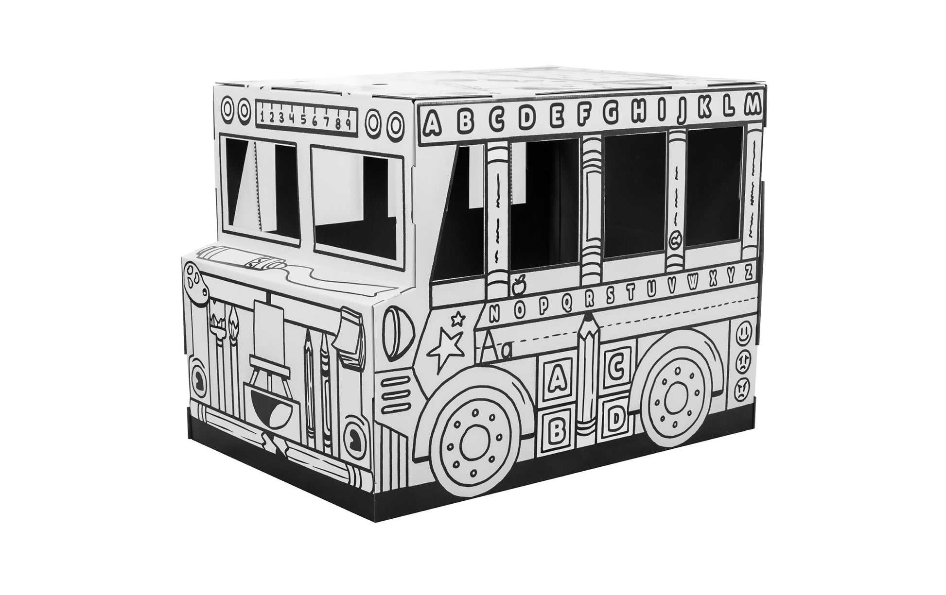 Fellowes Ausmal-Spielhaus Bankers Box XL SPIELBUS – 83,8 × 78,7 × 114,3 cm – Karton
