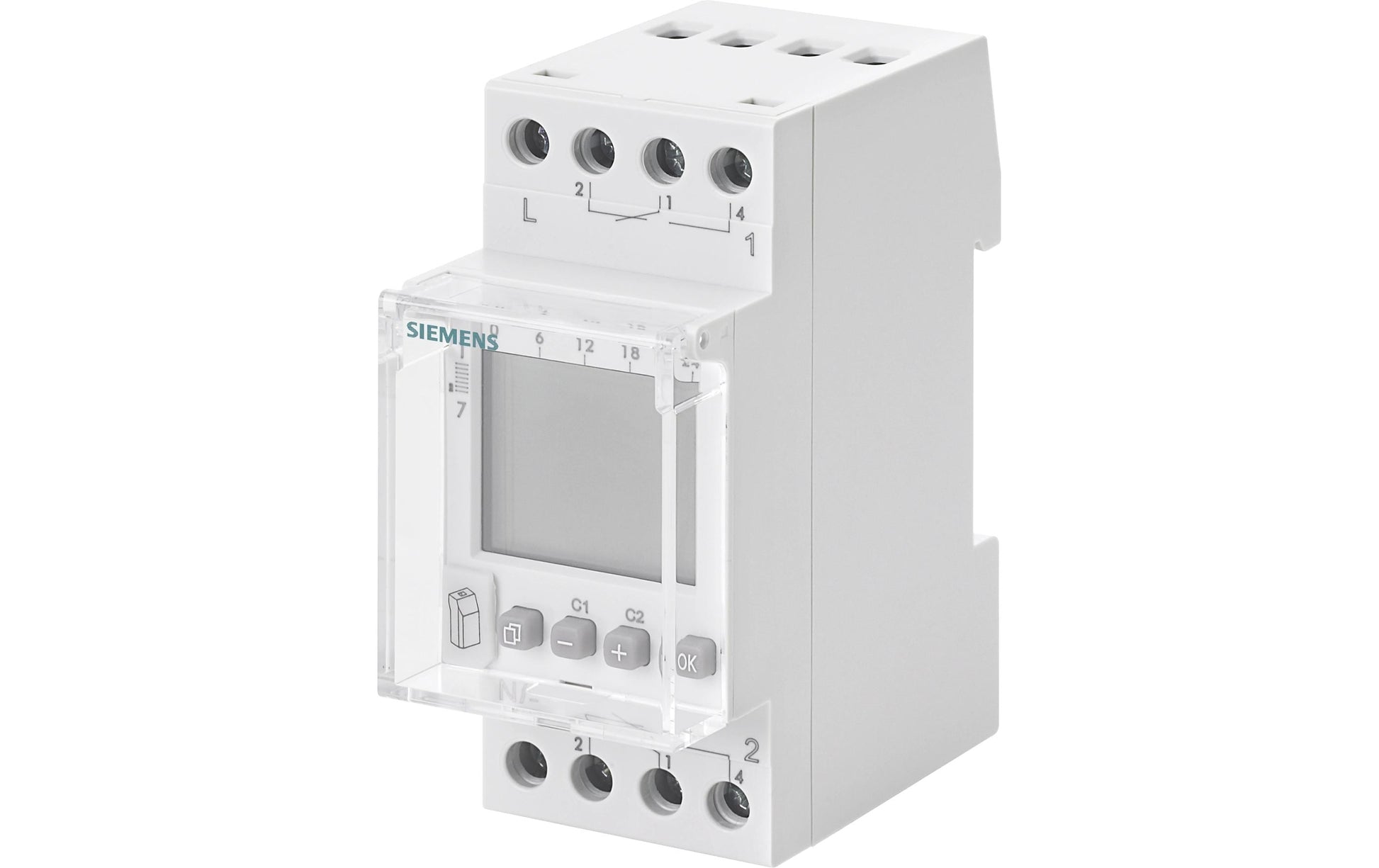 Siemens Digitale Zeitschaltuhr (DIN-Schiene) – Digital, 2 Schaltpunkte, 230 V – Weiss – 7LF4532-0