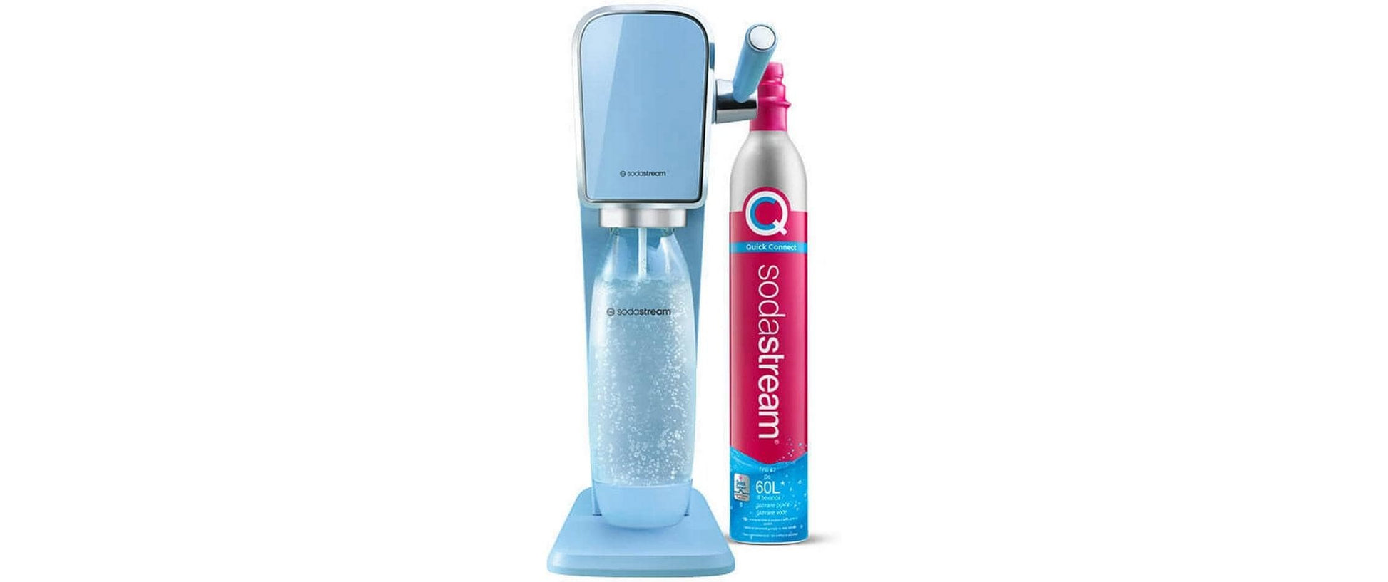SodaStream Art Wassersprudler – inkl. 1 Flasche (Kunststoff), CO₂-Zylinder 60 l inkl., Blau