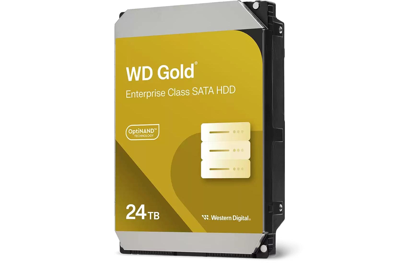 Western Digital Gold 24 TB – SATA III (6 Gb/s), 7'200 U/min, 512 MB Cache
