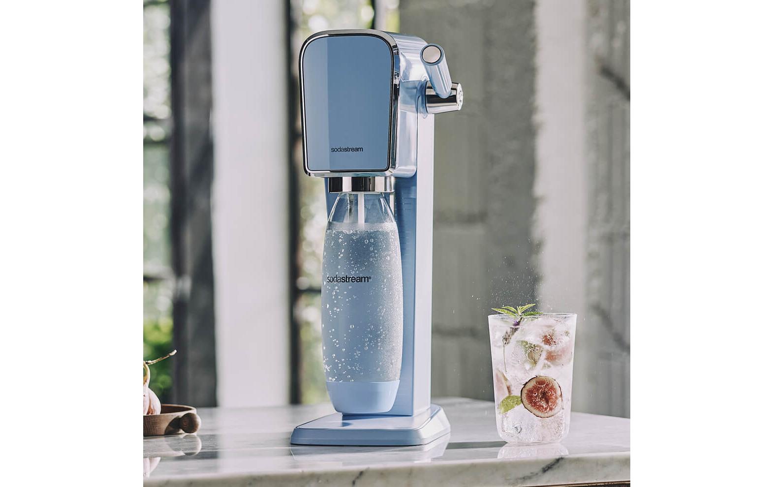 SodaStream Art Wassersprudler – inkl. 1 Flasche (Kunststoff), CO₂-Zylinder 60 l inkl., Blau
