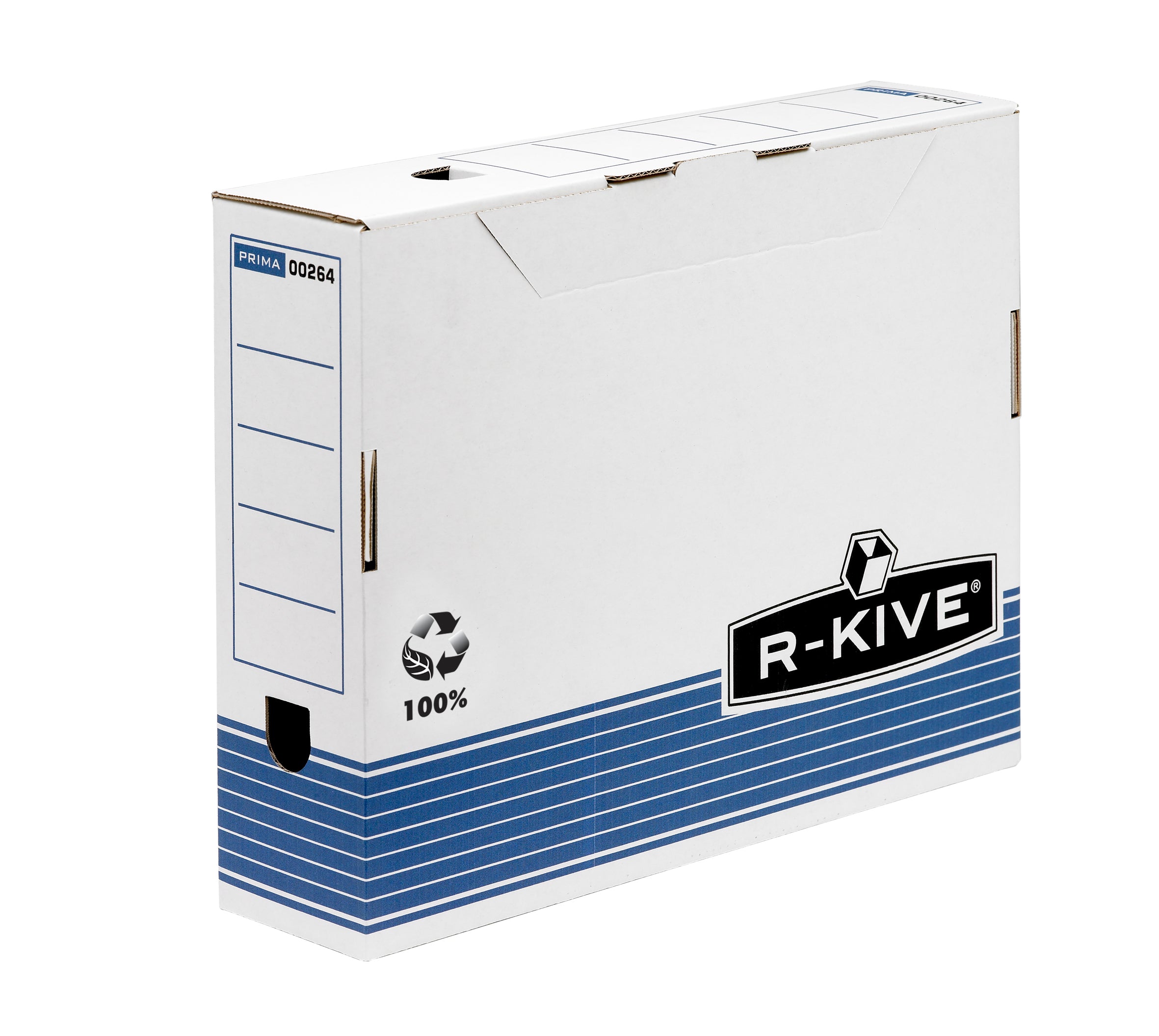 Fellowes BankersBox System 26401 Archivschachtel – für A4, Rücken 80 mm, Weiss/Blau, Karton