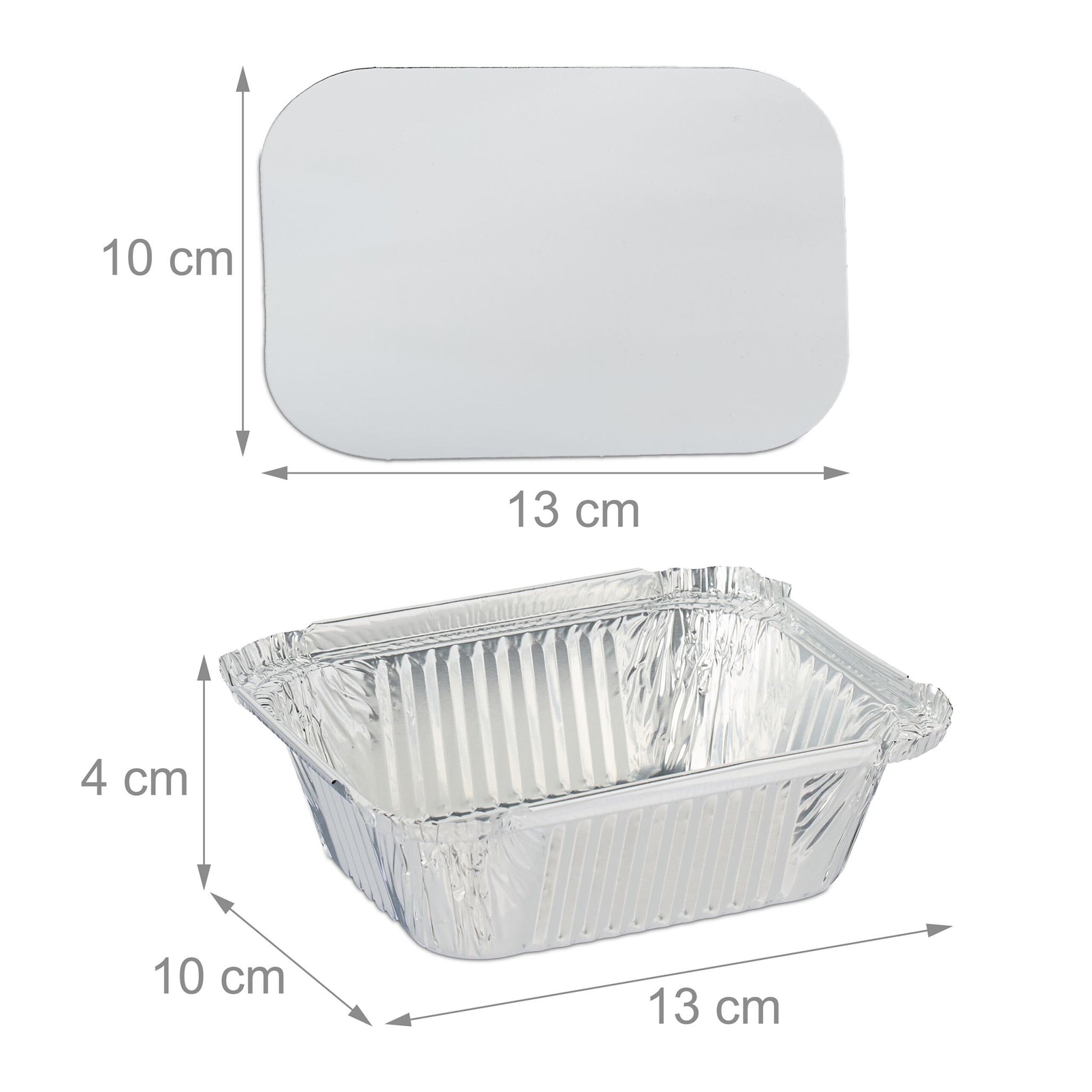 Relaxdays Schale, Aluminium – 130 × 100 × 40 mm, silber – 100 Stk.