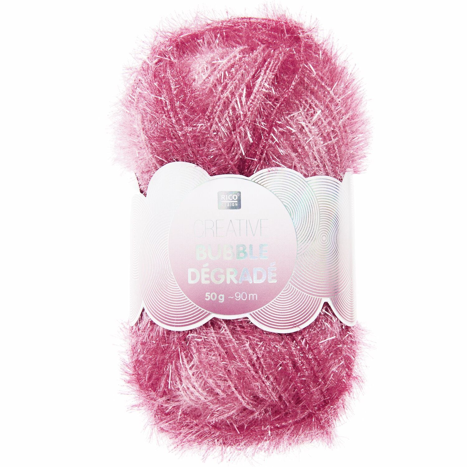 Rico Design Creative Bubble Dégradé Garn Rot – 50 g, 90 m, Nadel 2 mm, 100% Polyester, 1 Stk.