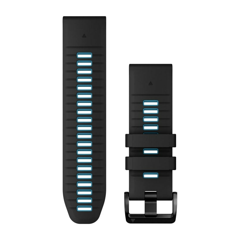 Garmin fenix 7X 26 mm – Silikon, Schwarz/Blau, für Garmin fēnix, epix, Descent