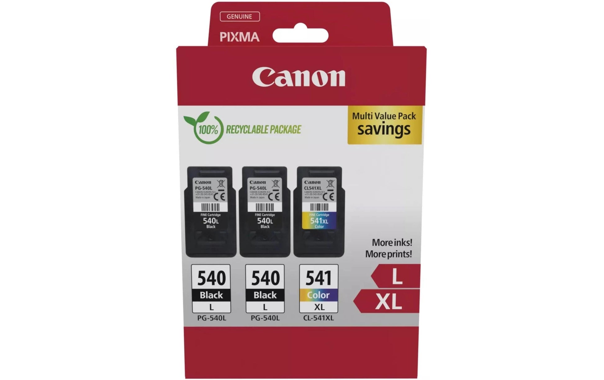 Canon Tintenpatronen-Multipack PG-540/CL-541, 3er-Pack – für Inkjetdrucker/Multifunktionsgeräte