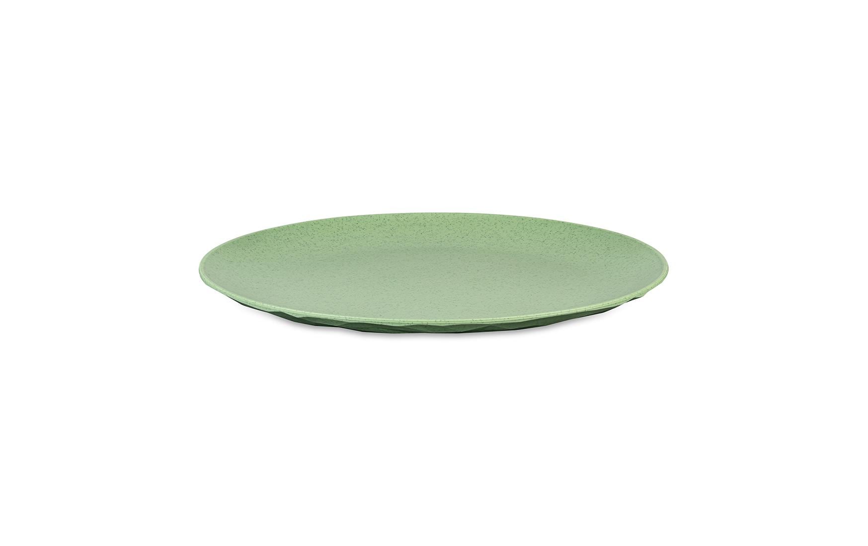 Koziol Speiseteller CLUB PLATE – Ø 26 cm, H 1,8 cm, Kunststoff (biozirkulär), Grün, spülmaschinenfest