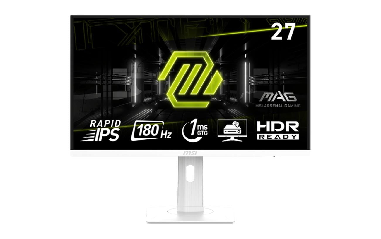 MSI MAG 274PFWDE – Monitor, 27", 1920 × 1080 (Full HD), Rapid IPS, 180 Hz, 300 cd/m², VESA 75 × 75, Weiss