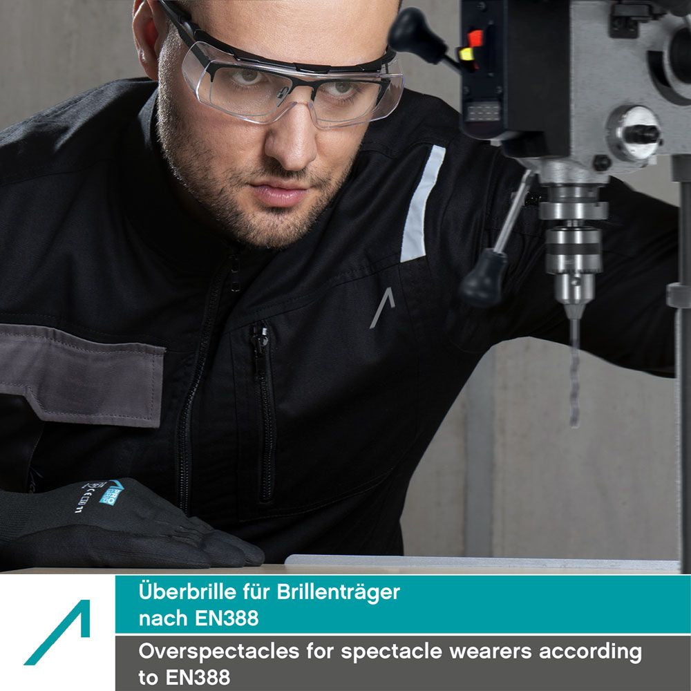 ACE Schutzbrille Evo OTG – klar, beschlagfrei, kratzfest, für Brillenträger