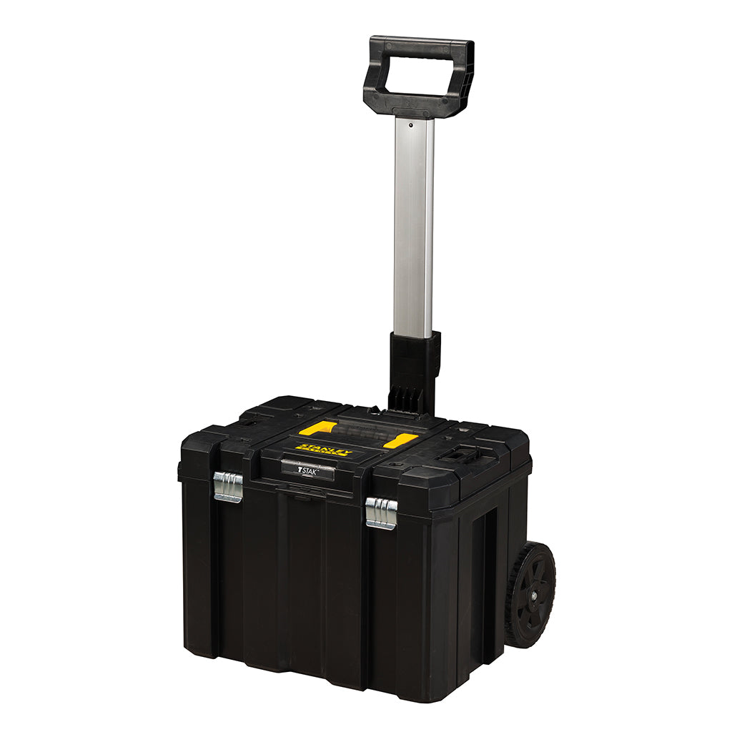 Stanley Werkzeugkasten FatMax TSTAK Mobile, 410 × 440 × 630 mm, schwarz, Teleskopgriff, 2 Rollen