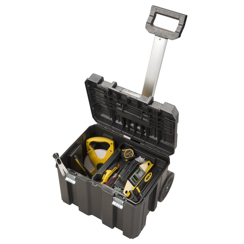 Stanley Werkzeugkasten FatMax TSTAK Mobile, 410 × 440 × 630 mm, schwarz, Teleskopgriff, 2 Rollen