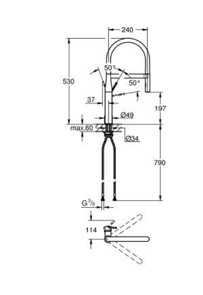 GROHE Unterputz-Badebatterie Essence – 34×69×6,5 cm, Messing, Deckmontage, Chrom