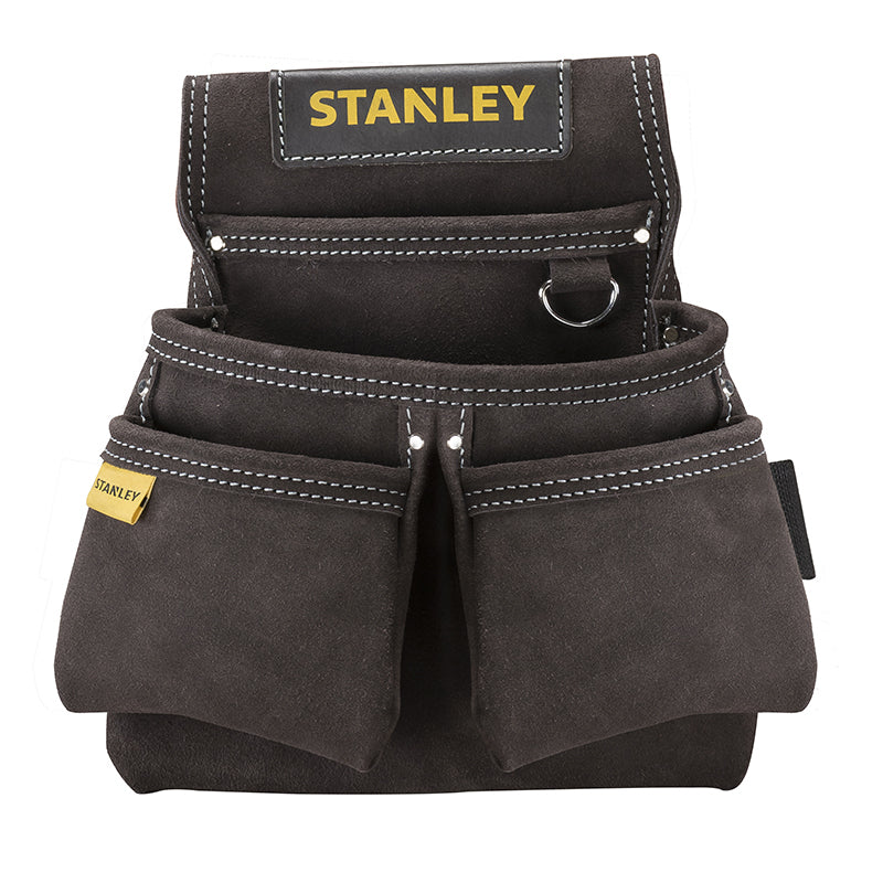 Stanley Werkzeugtasche mit 4 Fächern, schwarz, Büffelleder, B 300 × H 330 × T 70 mm