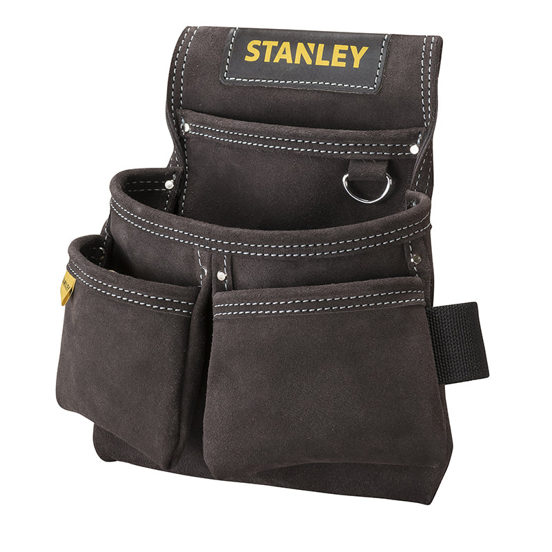 Stanley Werkzeugtasche mit 4 Fächern, schwarz, Büffelleder, B 300 × H 330 × T 70 mm