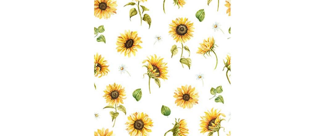 Braun + Company Servietten Sunflower – 33 × 33 cm, 3-lagig – 20 Stück
