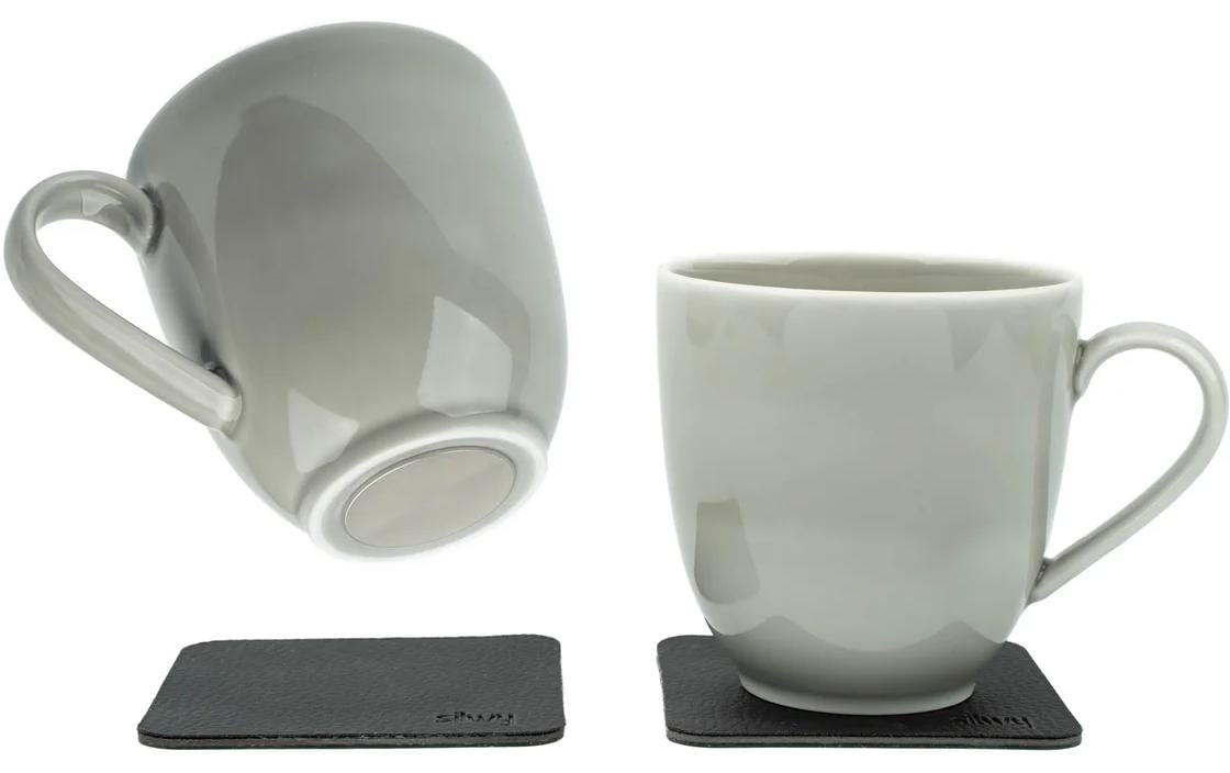 Silwy Tasse – Porzellan, hellgrau, 2-teilig