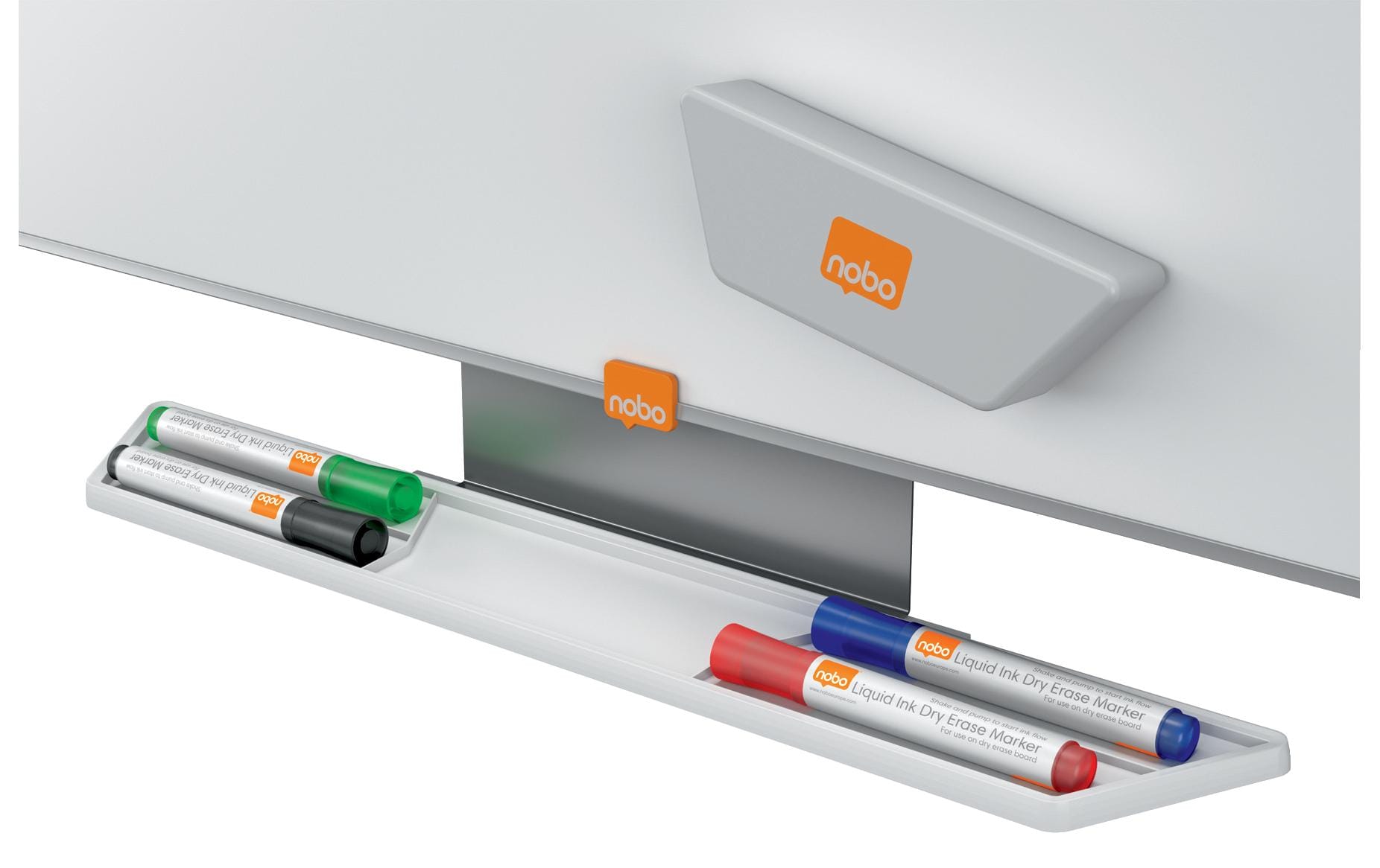 Nobo Non-Permanent-Marker Glasboard – Rundspitze 3 mm – sortiert – 4er-Set – trocken abwischbar