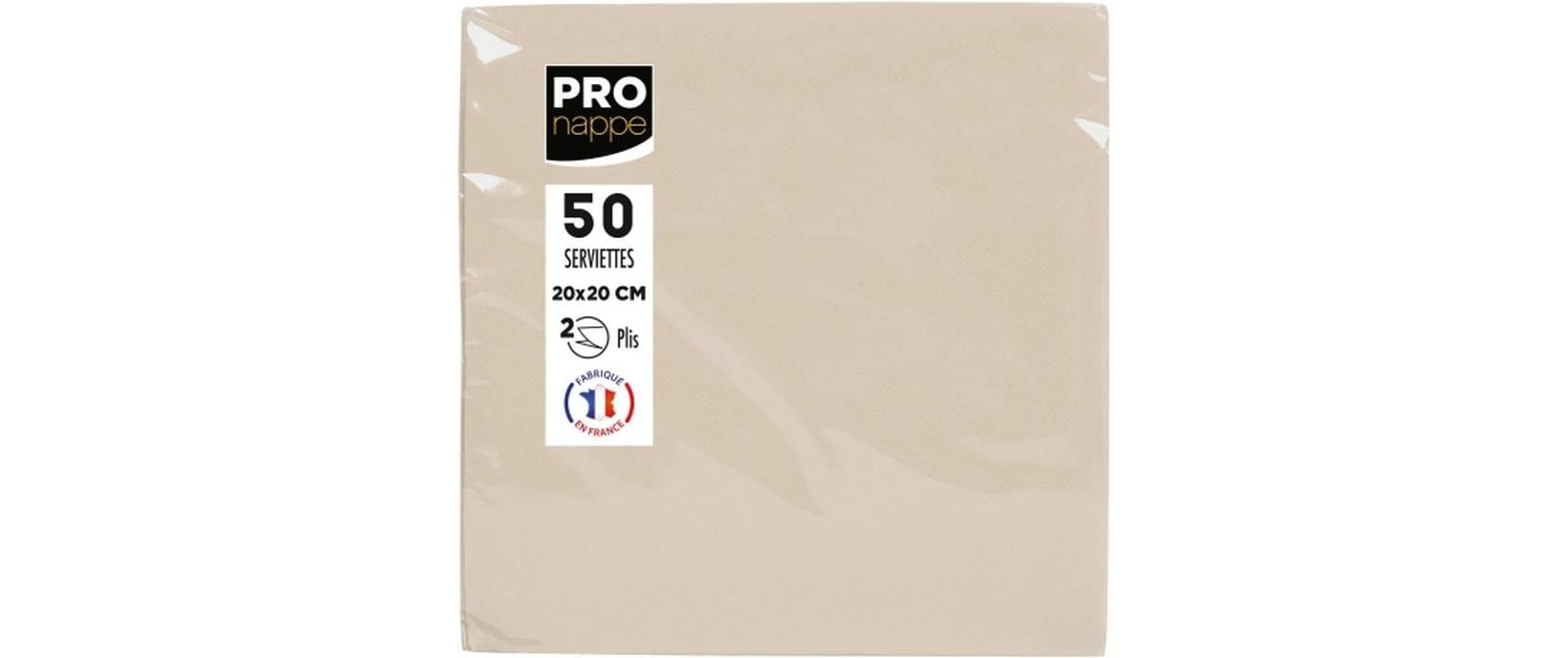 PRONAPPE Cocktail-Servietten – Elfenbein – 20 × 20 cm, 2-lagig – 50 Stück