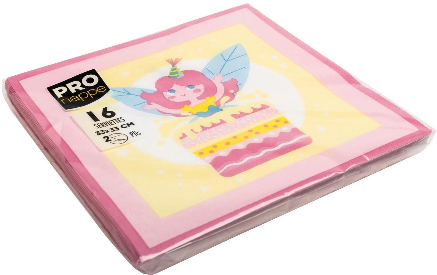 PRONAPPE Servietten Fee – mehrfarbig – 33 × 33 cm, 3-lagig – 16 Stück