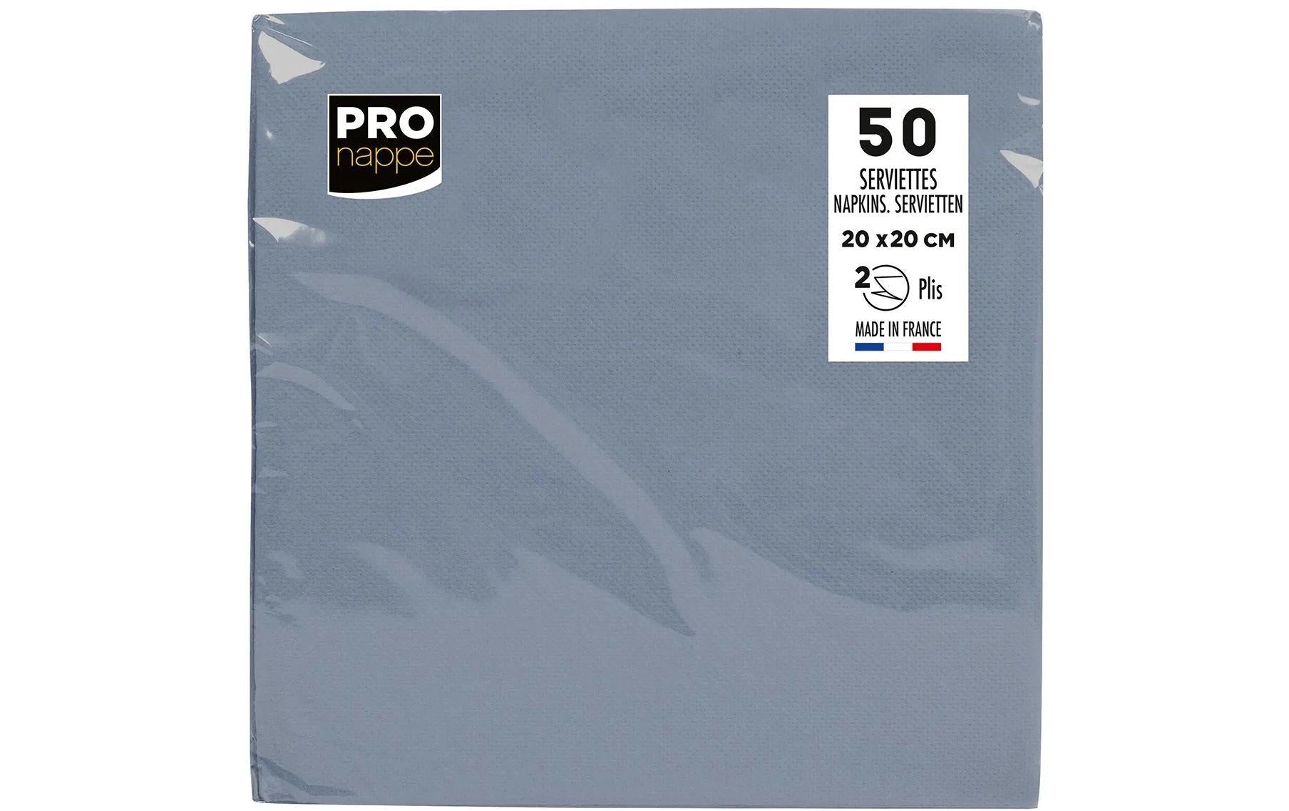PRONAPPE PRO nappe Cocktail-Servietten grau – 20 × 20 cm, 2-lagig – 50 Stück