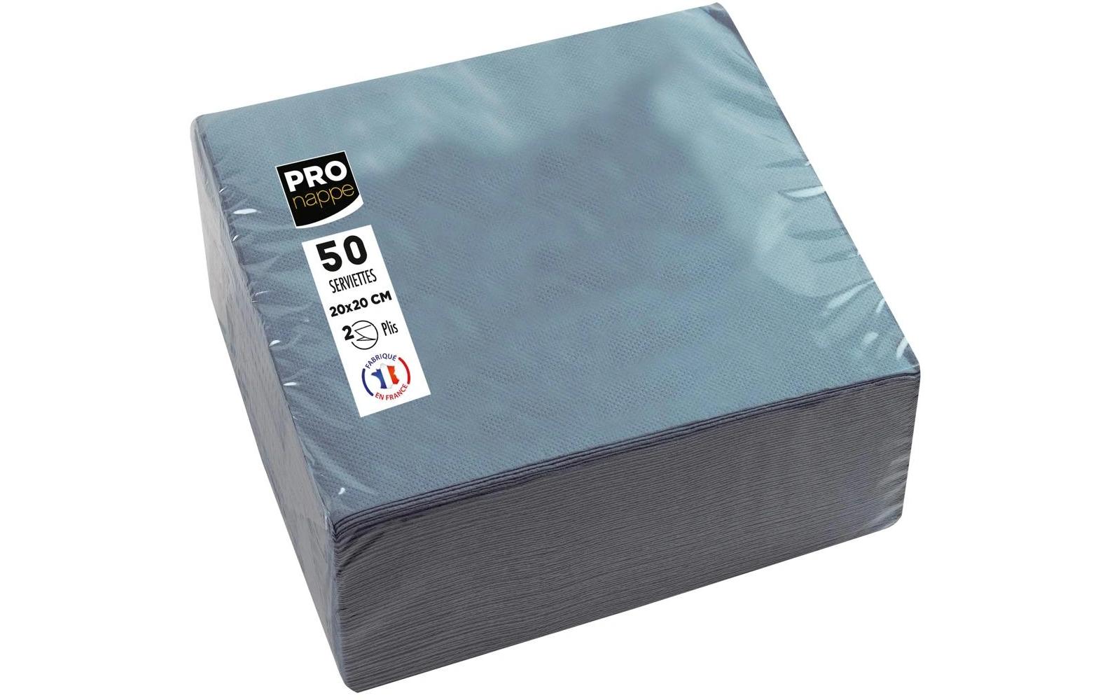 PRONAPPE PRO nappe Cocktail-Servietten grau – 20 × 20 cm, 2-lagig – 50 Stück