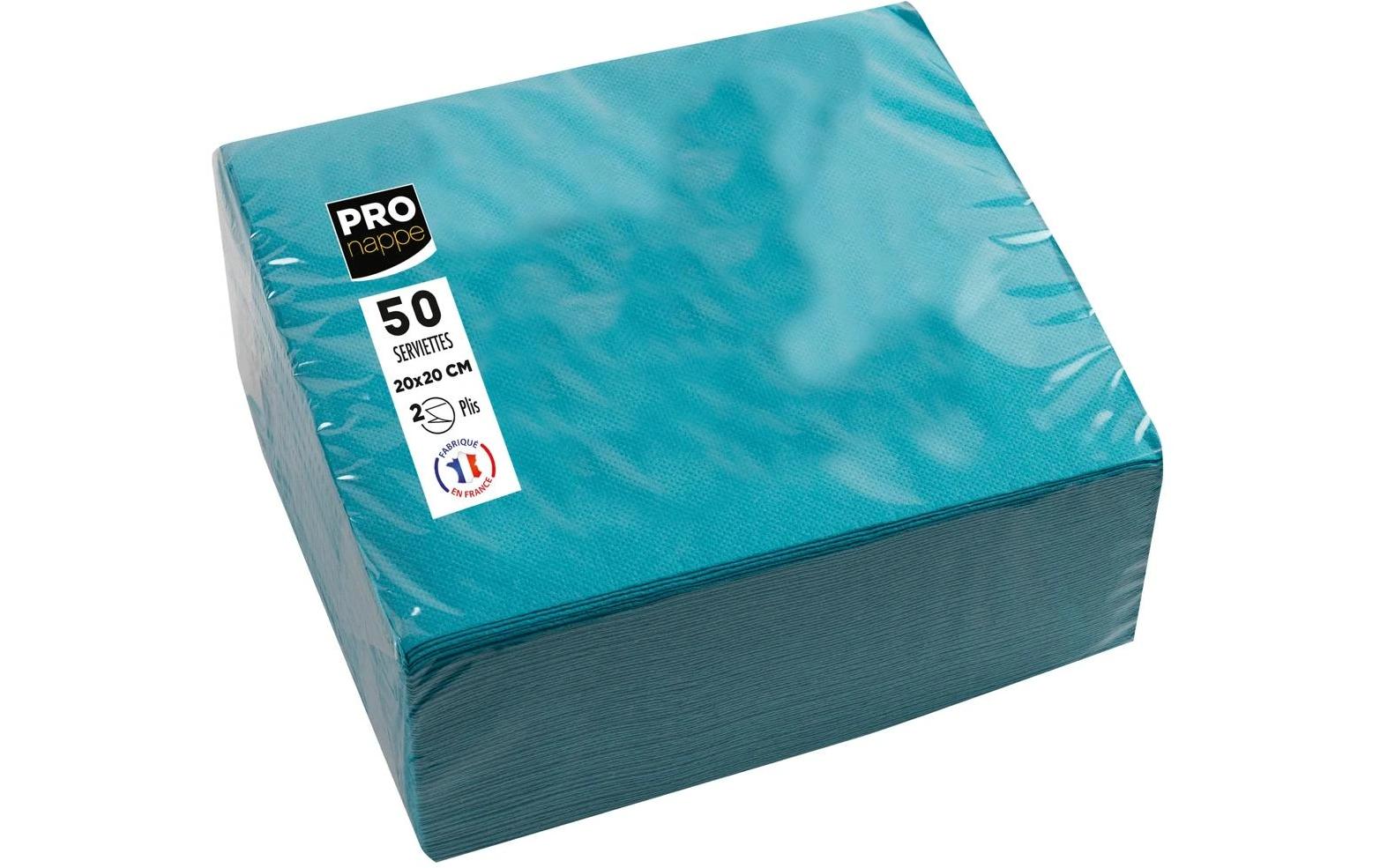 PRONAPPE Cocktailservietten, 20 × 20 cm, türkis – FSC – 50 Stk.
