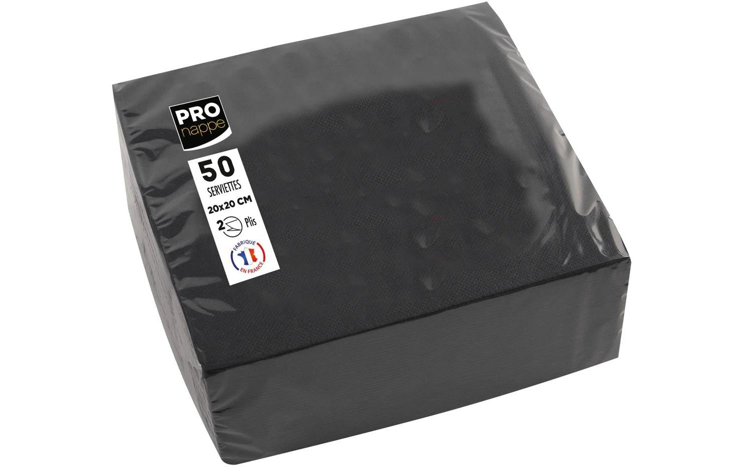 PRONAPPE PRO nappe Cocktail-Servietten – schwarz – 20 × 20 cm, 2-lagig – 50 Stück
