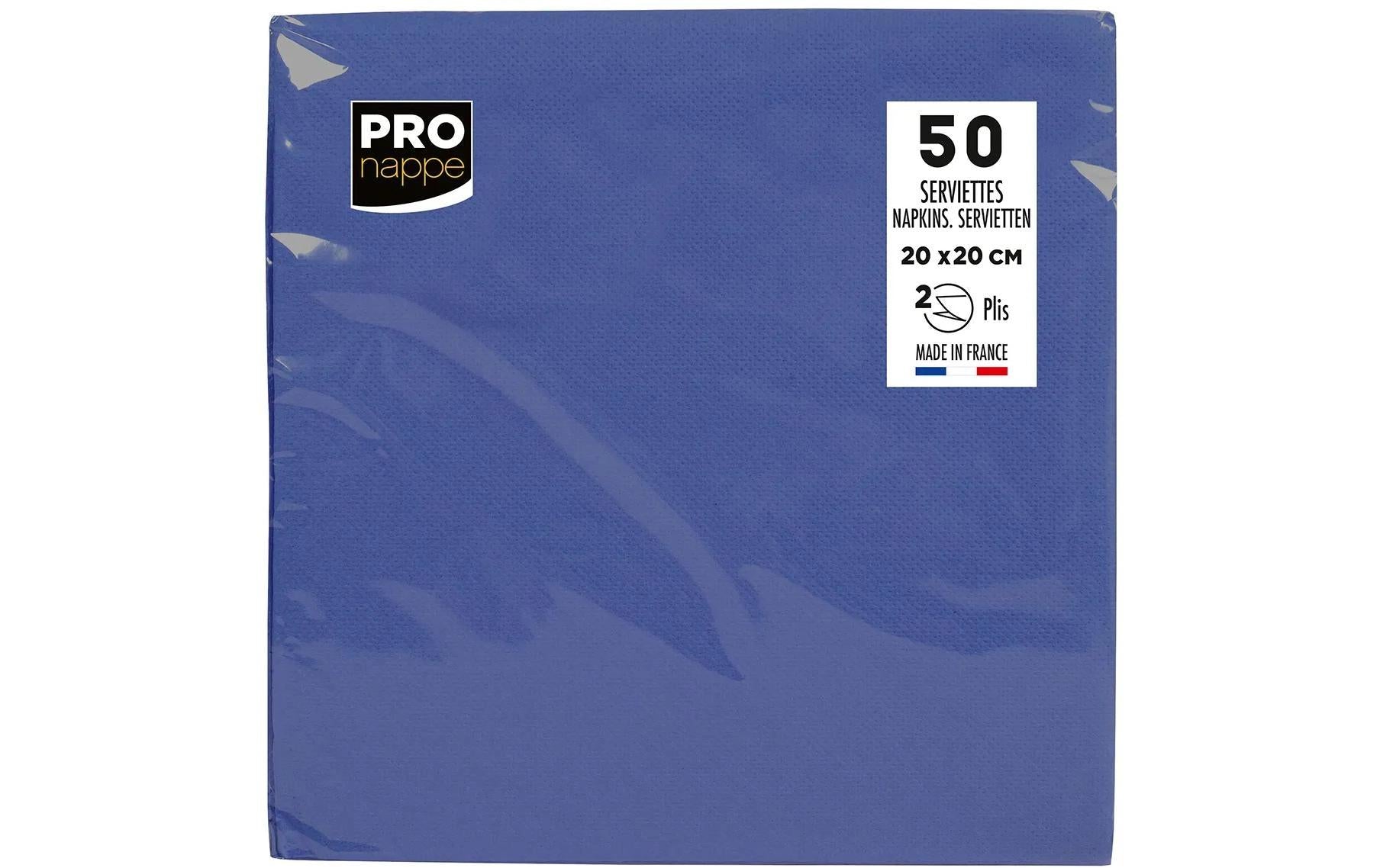 PRONAPPE PRO nappe Cocktail Servietten – blau – 20 × 20 cm, 2-lagig – 50 Stück