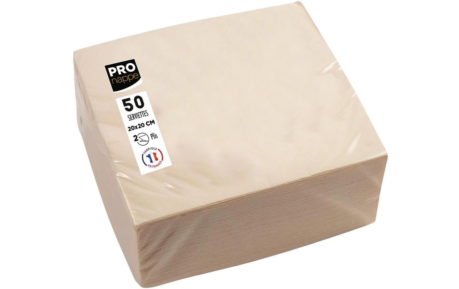 PRONAPPE Cocktail-Servietten – Elfenbein – 20 × 20 cm, 2-lagig – 50 Stück