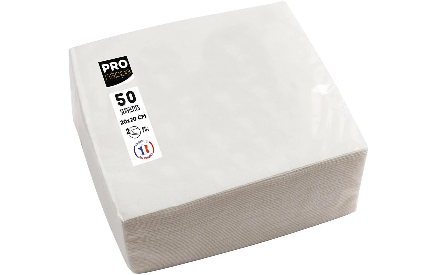 PRONAPPE Servietten – weiss – 20 × 20 cm, 2-lagig – 50 Stück