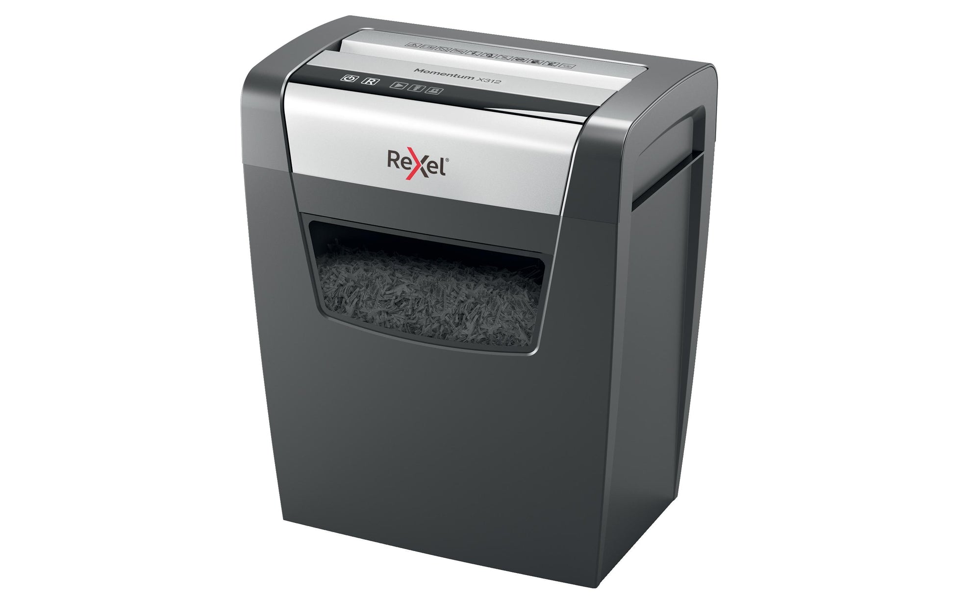 Rexel Momentum X312 – Aktenvernichter, DIN P-3, Partikelschnitt 5 × 42 mm, 12 Blatt, 23 l, A4