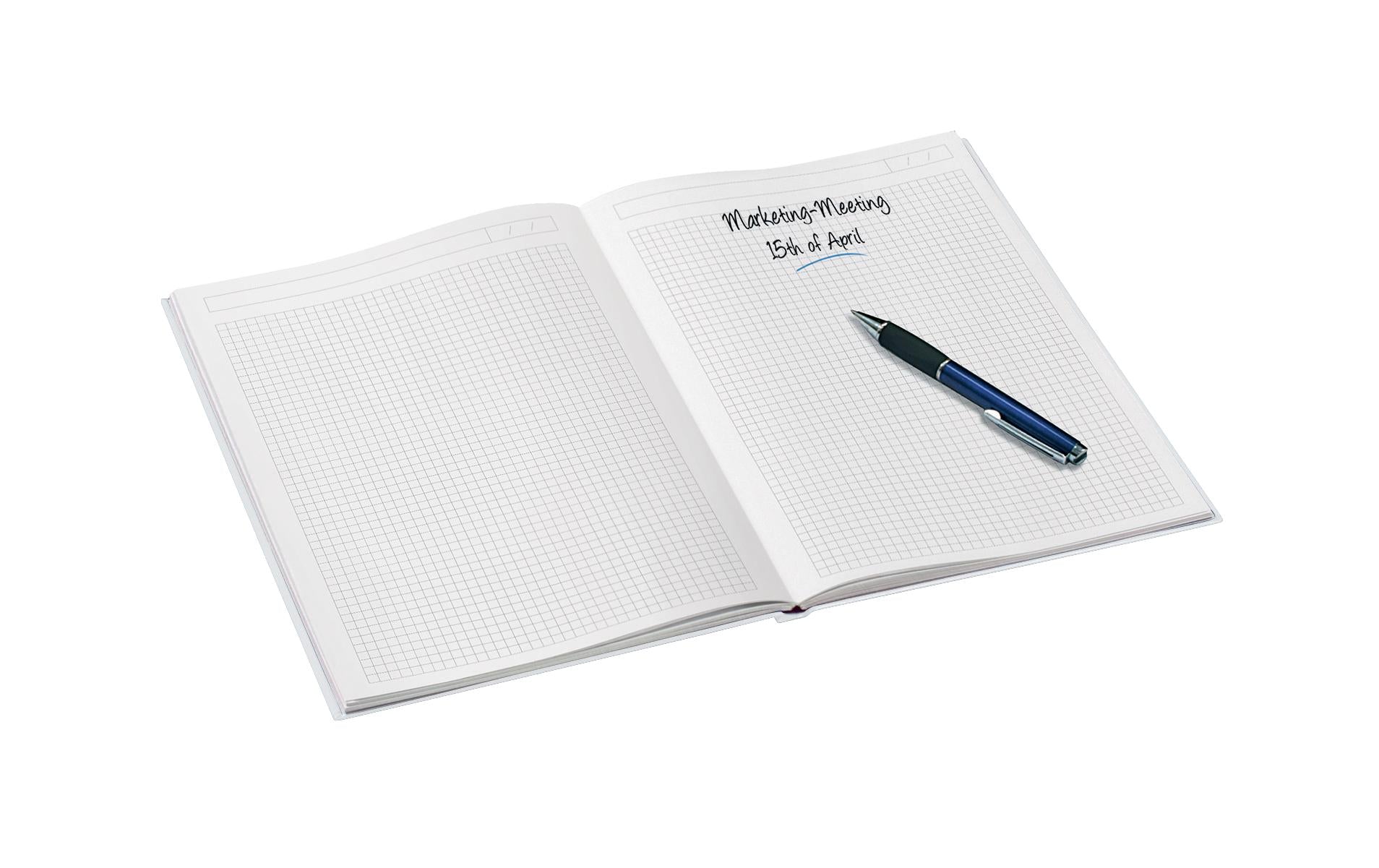 Leitz Notizbuch A4, kariert, Fadenheftung, 160 Seiten, 90 g/m² – schwarz