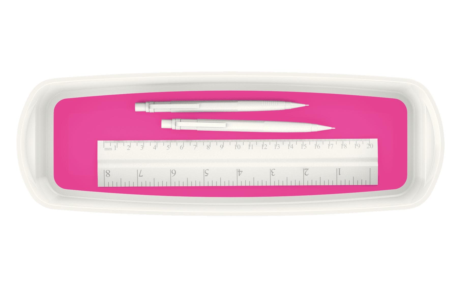 Leitz Aufbewahrungsschale MyBox – ABS-Kunststoff, Weiss/Pink Metallic, 30,7 × 5,5 × 10,5 cm