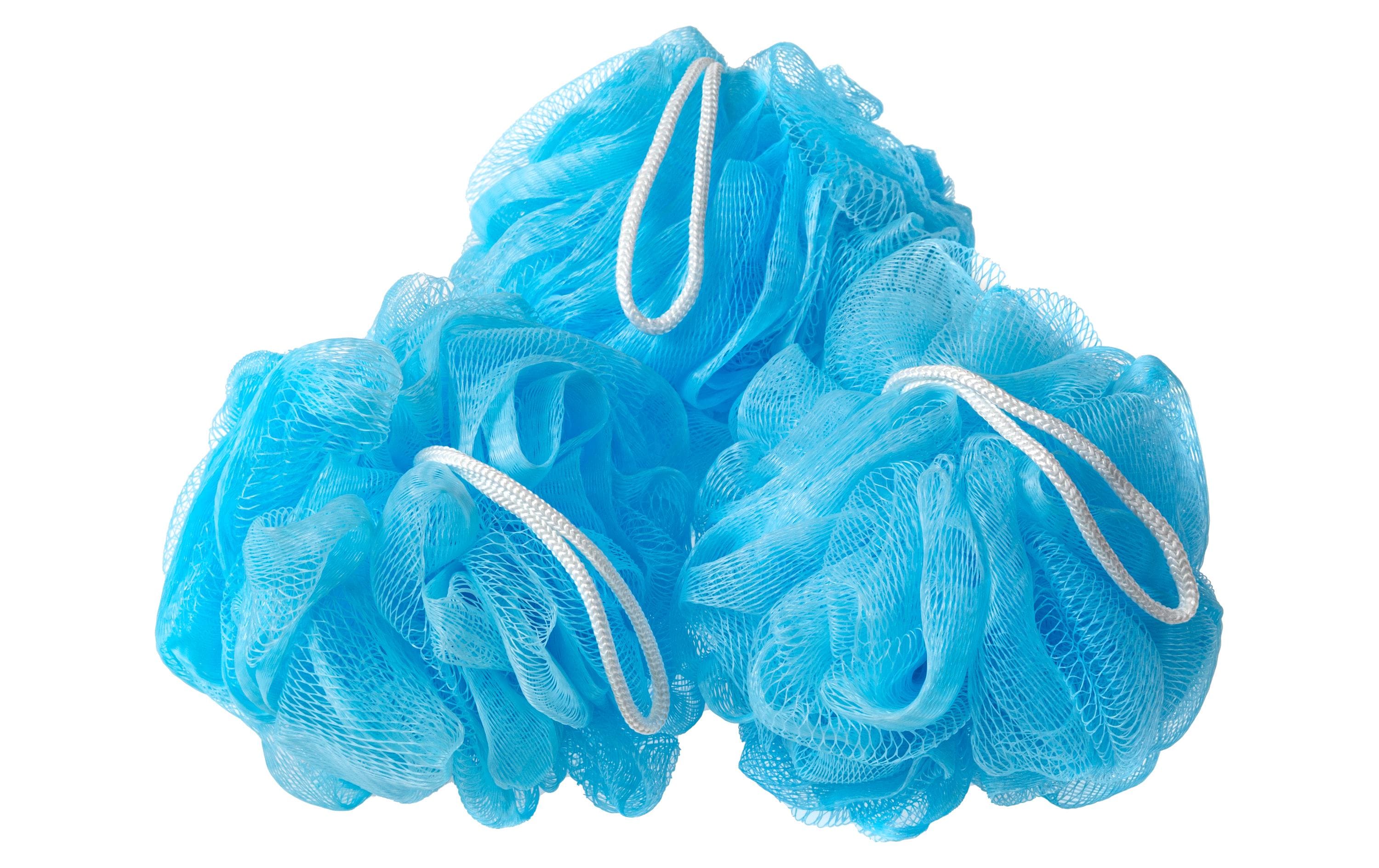 Cocon Duschschwamm – Ø10 cm, Hellblau, 3er-Set