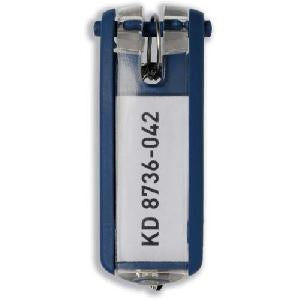 Durable Schlüsselschild Key Clip – dunkelblau, Kunststoff, B 24 × H 68 × T 15 mm, 6 Stk. – für Key Box Code 36