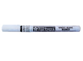 Sakura Pen-Touch Permanentmarker – Rundspitze 0,7 mm – Weiss – für Glas, Metall und Kunststoff