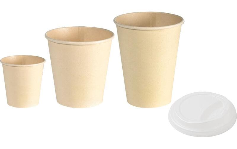 Duni Trinkbecher Bagasse (PLA-beschichtet) – 2,4 dl, beige, 50 Stück