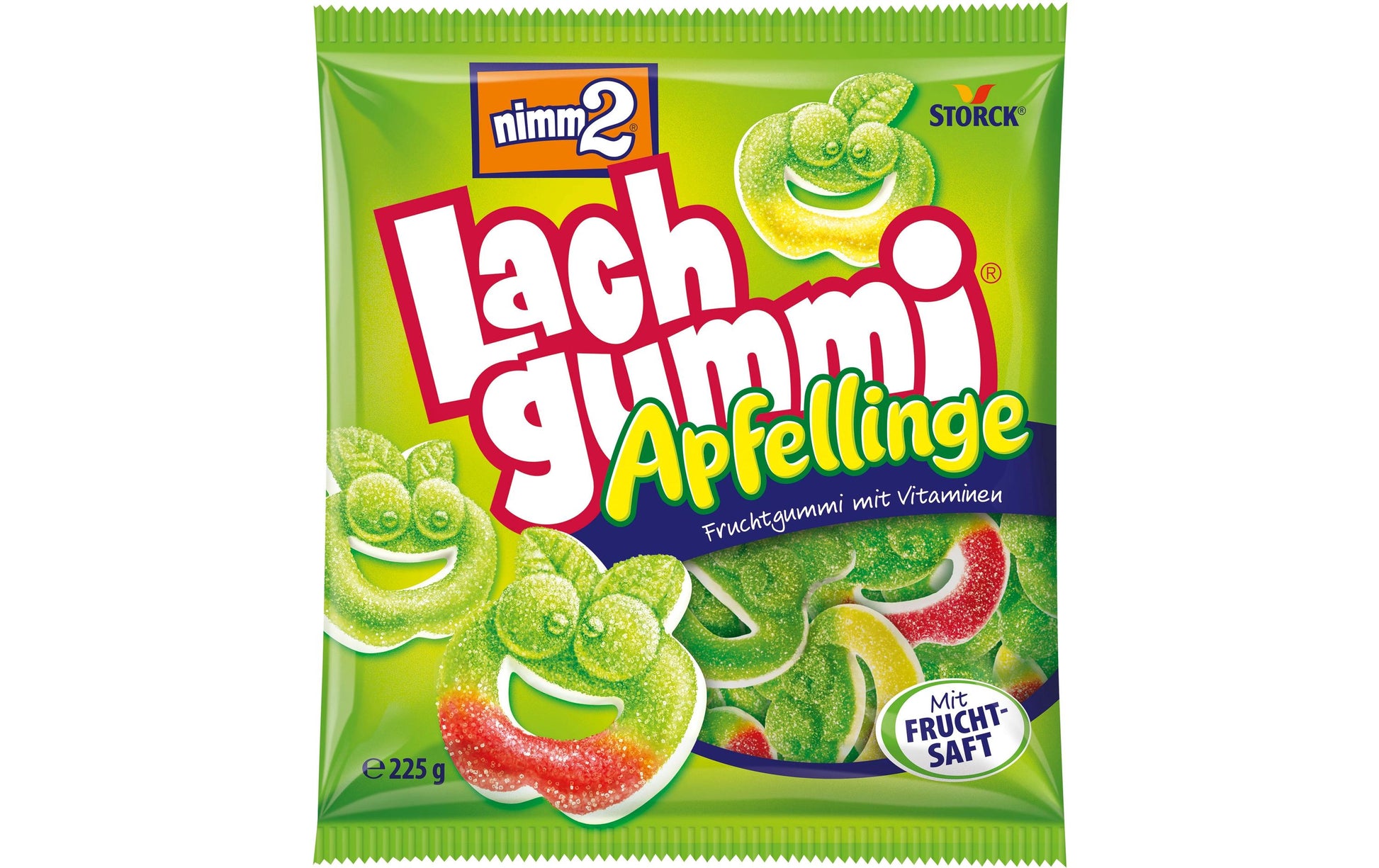 STORCK Nimm2 Lachgummi – Apfelringe – 225 g