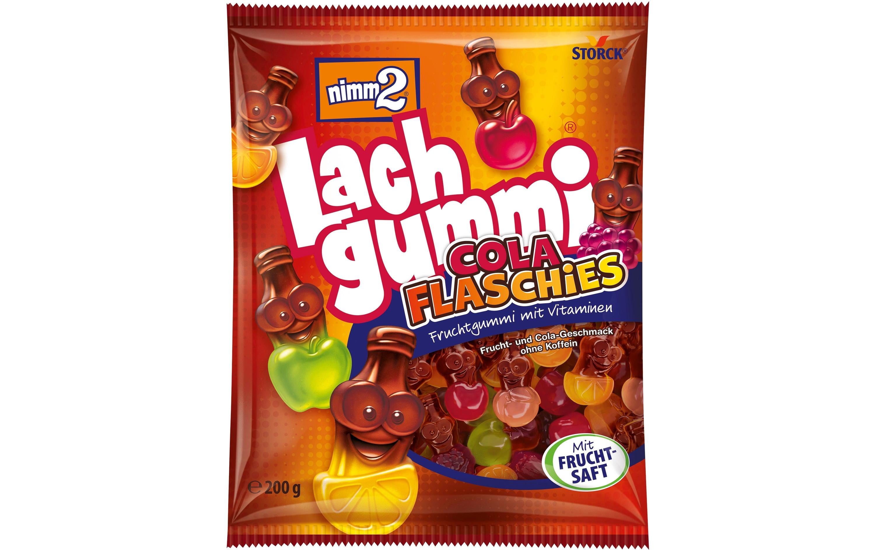 Storck Nimm2 Lachgummi – Cola Flaschies, glutenfrei – 200 g