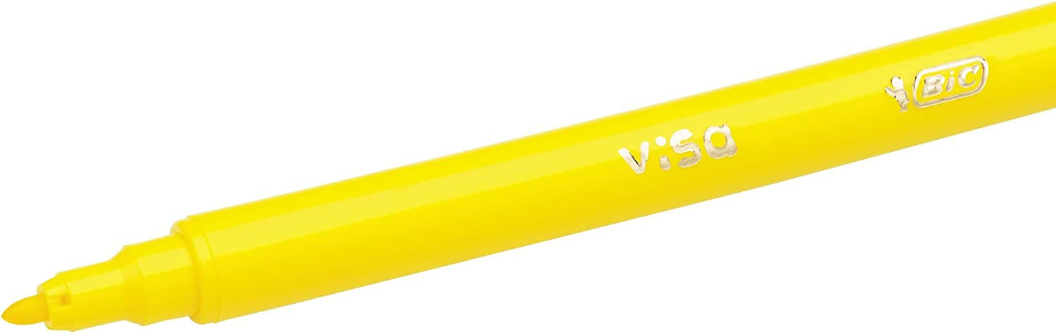 BIC KIDS Filzstifte – Feine Spitze, 0,9–2 mm, Auswaschbar, 9 Farben, 120er Set