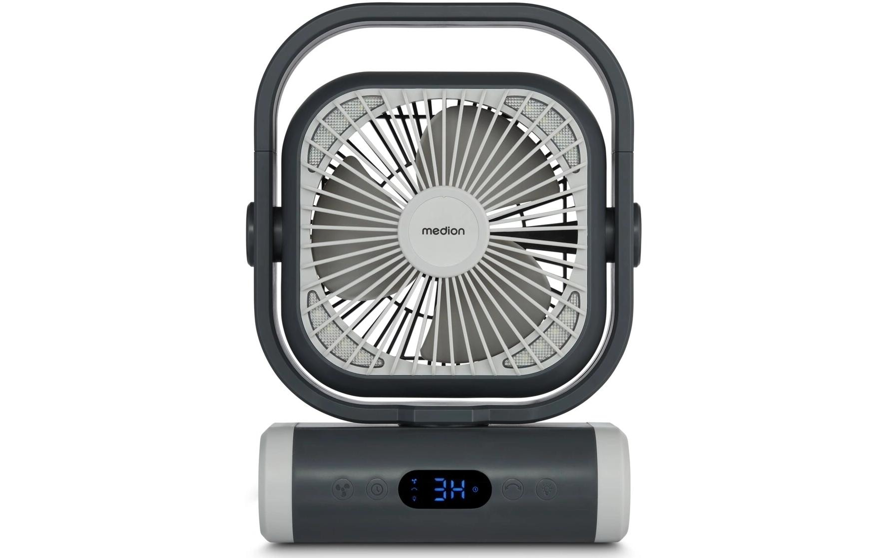 MEDION USB-Tischventilator MD 12065 – 15 cm, 5 Stufen, 20 W, 48 dB(A), Grau