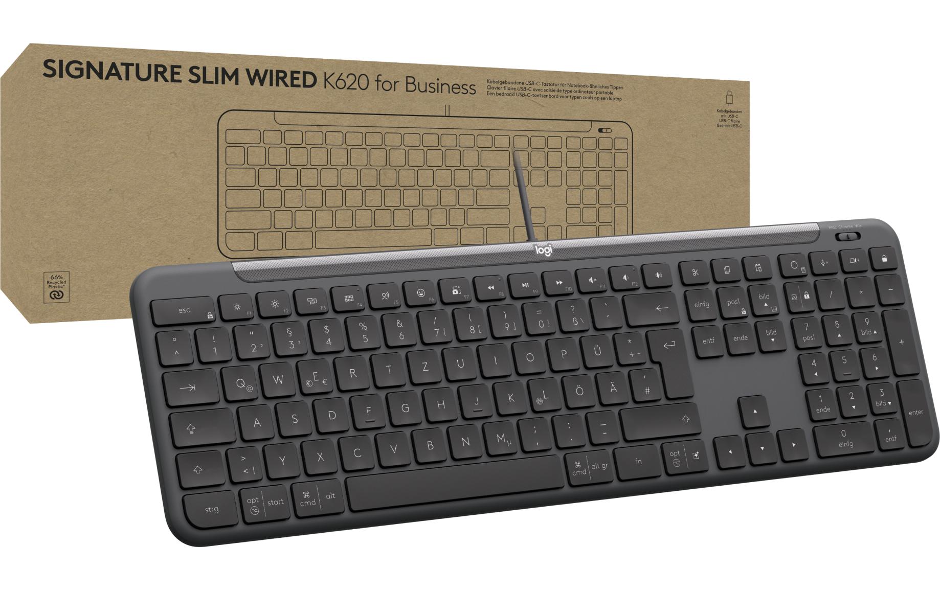 Logitech K620 für Business – Tastatur – kabelgebunden – QWERTZ (CH) – Graphit