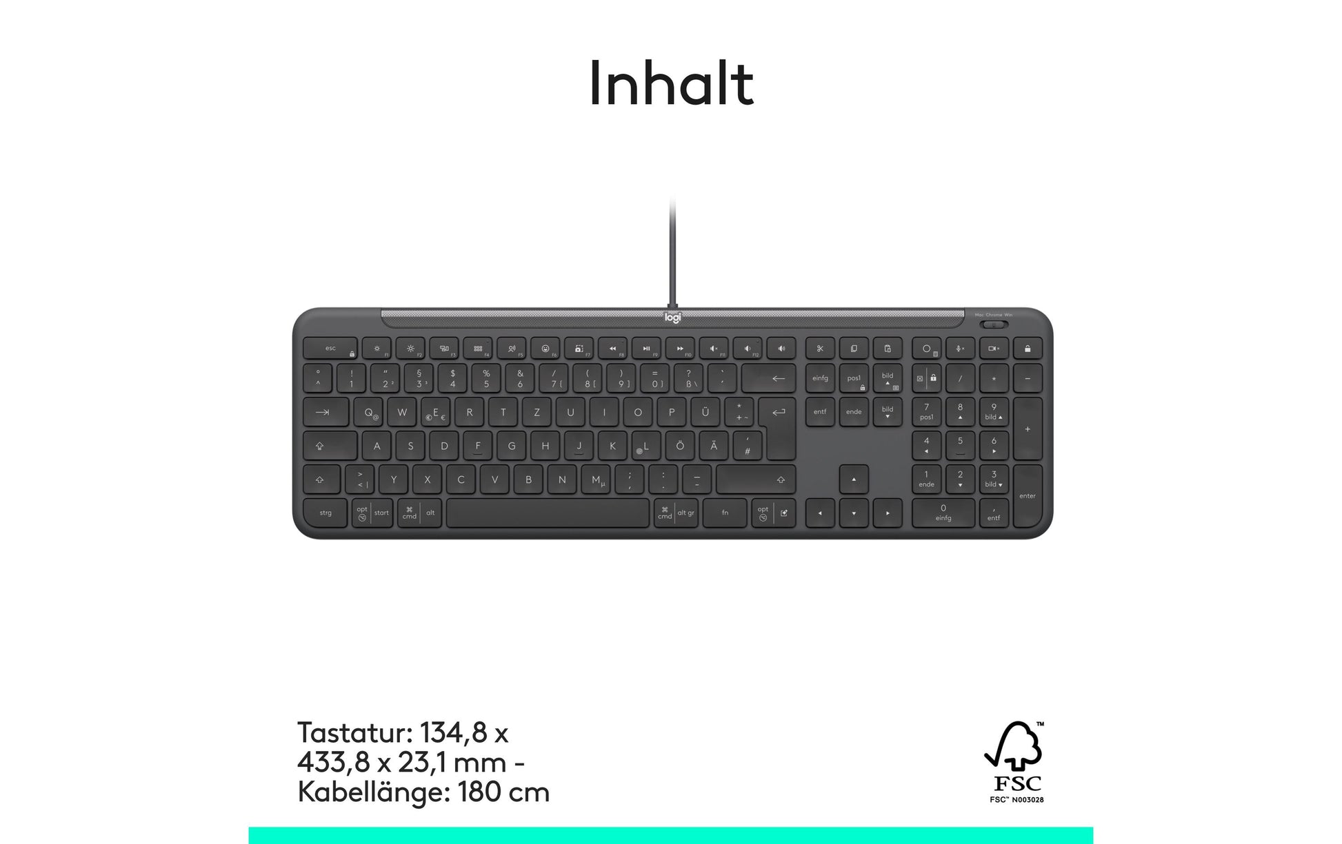 Logitech K620 für Business – Tastatur – kabelgebunden – QWERTZ (CH) – Graphit