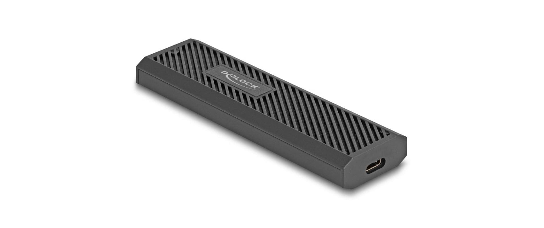 DeLOCK 42031 – 1-Bay SSD-Gehäuse (M.2) – USB 3.2 Gen 2x2 (20 Gbit/s), USB-C – für M.2 NVMe (PCIe) und M.2 SATA