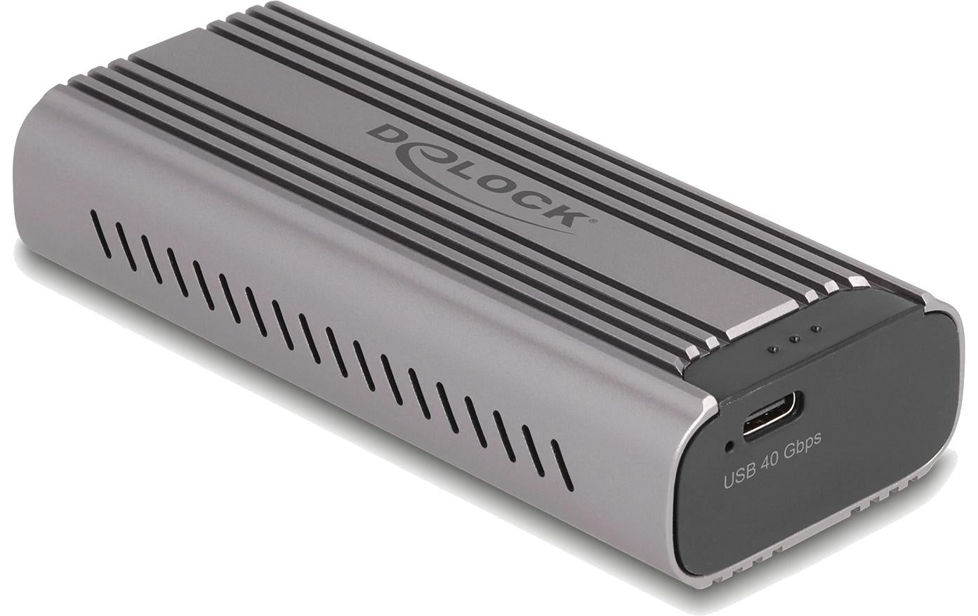 DeLOCK M.2 NVMe SSD-Gehäuse – 1-Bay M.2, USB4 40 Gbit/s, Thunderbolt 4, für M.2 NVMe (PCIe)