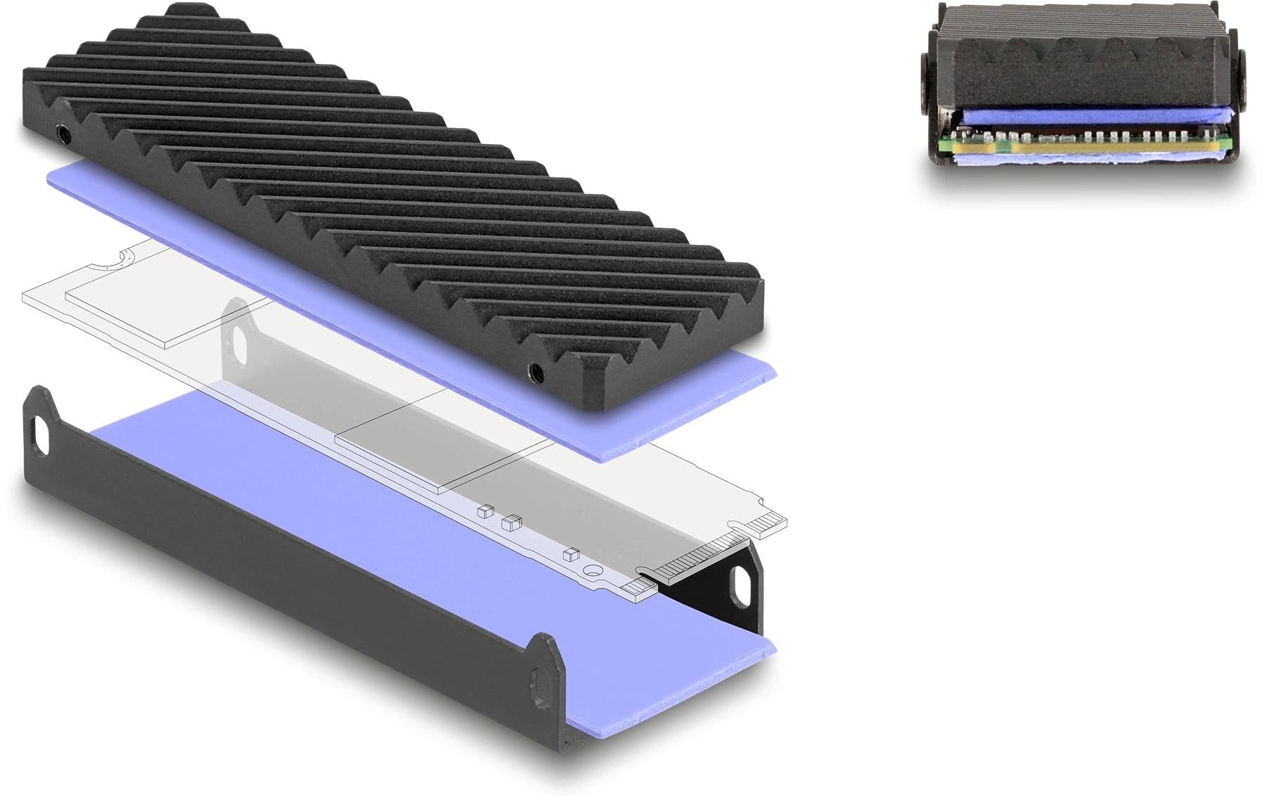 DeLOCK M.2 NVMe SSD-Gehäuse – 1-Bay M.2, USB4 40 Gbit/s, Thunderbolt 4, für M.2 NVMe (PCIe)